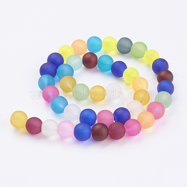 Frosted Glass Beads Strands(FGLA-MSMC001-06)-2