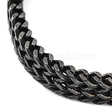 304 Stainless Steel Trendy Double Layer Chain Bracelets(BJEW-D031-01B)-2