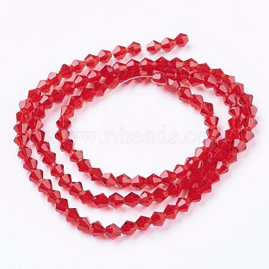 Red Glass Bicone Beads Strands(X-GLAA-S026-11)-3