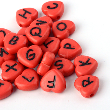 12mm Crimson Heart Acrylic Beads