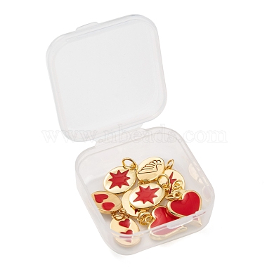 10Pcs 5 Style Real 18K Gold Plated Brass with Jump Rings Enamel Charms(KK-LS0001-36)-7