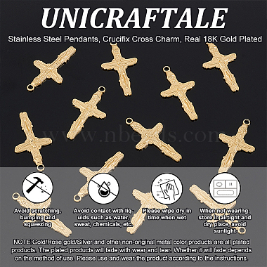 unicraftale 12個イオンプレーティング (ip) 304 ステンレススチールペンダント(STAS-UN0045-07)-5