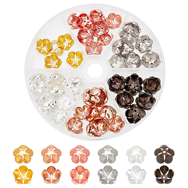 chgcraft 90pcs 6 couleurs capuchons de perles en laiton(KK-CA0003-45)-1