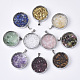 Dyed/Electroplate Natural Gemstone or Rhinestone Pendants(G-R463-03)-1