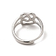 304 Stainless Steel Double Heart Adjustable Ring for Women(RJEW-P081-02P)-3