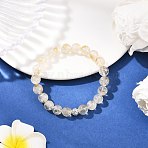Natural Citrine Round Beads Stretch Bracelets, with Polymer Clay Rhinestone Beads, Inner Diameter: 2-1/8 inch(5.5cm)(BJEW-JB12388)