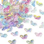 80Pcs 8 Colors Electroplate Handmade Lampwork Beads, Butterfly Beads, Mixed Color, 8x15x5mm, Hole: 1mm, 10pcs/color(LAMP-CJ0003-04)