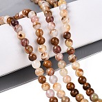 Natural Wood Lace Stone Wooden Jasper Beads Strands, Round, 4~4.5mm, Hole: 0.5~0.6mm, about 91pcs/strand, 15.59~15.63''(39.6~39.7cm)(G-B128-A04-01)