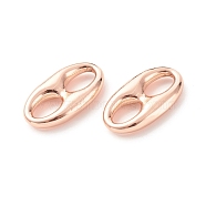 Eco-Friendly Brass Links Connectors,  Long-Lasting Plated, Cadmium Free & Lead Free, Coffee Bean, Rose Gold, 22x12.5x4mm, Hole: 5x7mm(KK-C229-01RG-RS)