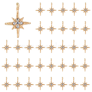 50Pcs Alloy Rhinestone Pendants, Star Charms, Light Gold, 22x16x4mm, Hole: 2mm(FIND-DC0003-74)