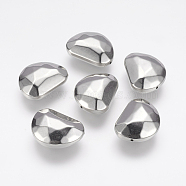 CCB Plastic Beads, Faceted, Bean, Platinum, 26x21x10.5mm, Hole: 1.5mm(CCB-J035-092P)
