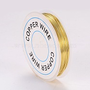 Round Copper Jewelry Wire, Gold, 22 Gauge, 0.6mm, about 19.68 Feet(6m)/roll(X-CWIR-CW0.6mm-07)
