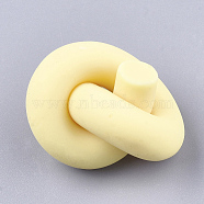 Polymer Clay Findings, Knot, Yellow, 20~24x17~20x14~17mm(CLAY-Q250-07)