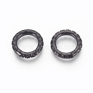 304 Stainless Steel Spring Gate Rings, O Rings, Gunmetal, 18x3.5mm, Inner Diameter: 12mm(STAS-P217-13B-01)