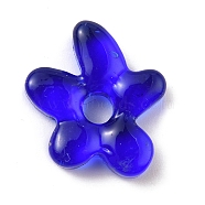 Glass Beads, Starfish, Blue, 18.5x17x4.5mm, Hole: 3.8mm(GGLA-TAC0007-01F)