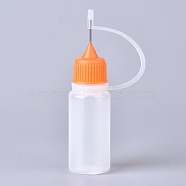 Polyethylene(PE) Needle Applicator Tip Bottles, Translucent Empty Glue Bottle, with Steel Pins, Orange, 7.7x2cm, Capacity: 10ml(0.34 fl. oz)(TOOL-WH0119-63E-10ML)