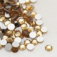 Glass Flat Back Rhinestone, Grade A, Back Plated, Faceted, Half Round, Light Colorado Topaz, 6.3~6.5mm, about 288pcs/bag(RGLA-C002-SS30-246)