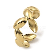 304 Stainless Steel Open Cuff Rings, Oval, Real 18K Gold Plated, US Size 8(18.1mm)(RJEW-Z018-30G)