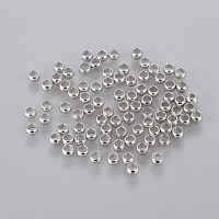 Brass Crimp Beads, Beads Jewelry Making Findings, Rondelle, Platinum, 3mm, hole: 2mm, about 320pcs/10g
