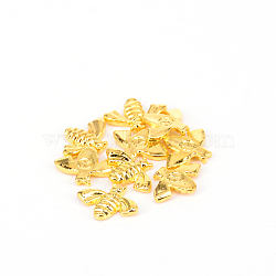 Alloy Cabochons, Nail Art Decoration Accessories for Women, Bee, Golden, 8x9.5x1.5mm(PALLOY-WH0070-38G)