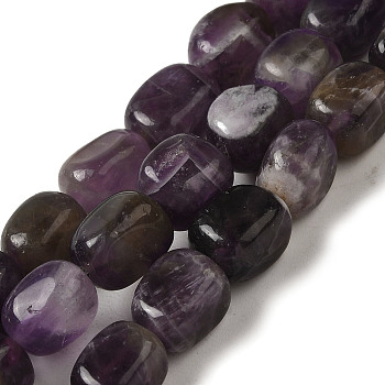 Natural Amethyst Beads Strands, Nuggets, Tumbled Stone, 7~10x7.5~8x5.5~8mm, Hole: 0.9mm, about 39pcs/strand, 14.96''(38cm)