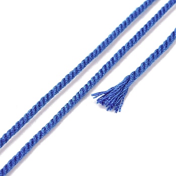 Cotton Cord, Braided Rope, with Paper Reel, for Wall Hanging, Crafts, Gift Wrapping, Royal Blue, 1.2mm, about 27.34 Yards(25m)/Roll