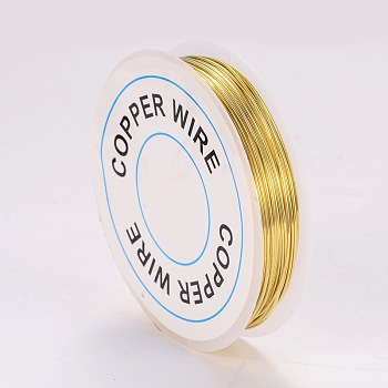 Round Copper Jewelry Wire, Gold, 22 Gauge, 0.6mm, about 19.68 Feet(6m)/roll