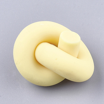 Polymer Clay Findings, Knot, Yellow, 20~24x17~20x14~17mm