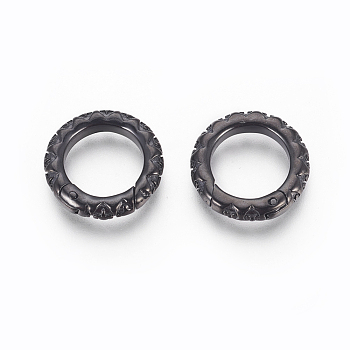 304 Stainless Steel Spring Gate Rings, O Rings, Gunmetal, 18x3.5mm, Inner Diameter: 12mm