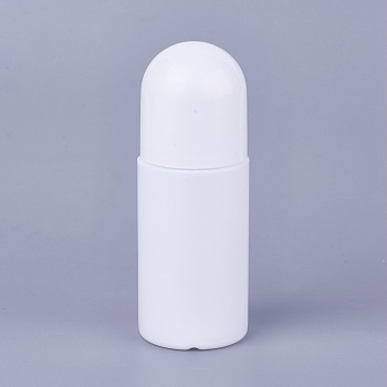 50ml PE Plastic Essential Oil Empty Roller Ball Bottles, with Screw Lid, White, 3.9x10.35cm, Capacity: 50ml(1.69 fl. oz)