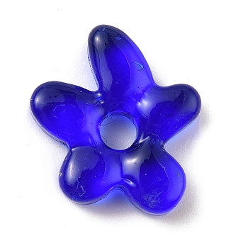Glass Beads, Starfish, Blue, 18.5x17x4.5mm, Hole: 3.8mm