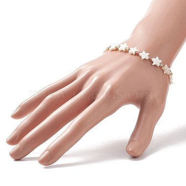 Natural Shell Star & Glass Seed Beaded Necklace & Stretch Bracelet(SJEW-JS01271)-4