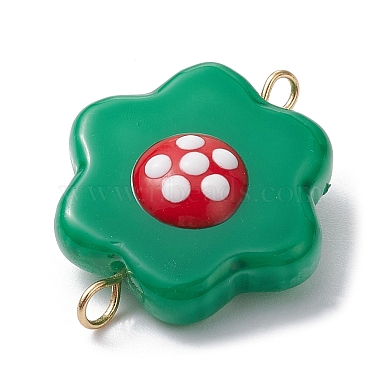 Glass Enamel Flower Connector Charms(PALLOY-JF02514)-4
