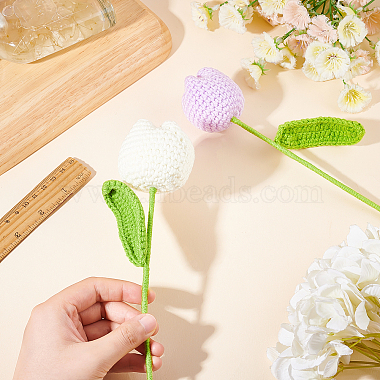 2Pcs 2 Colors Cotton Knitting Artificial Flower(AJEW-FG0001-91)-3