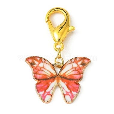 подвеска-бабочка из сплава светлого золота с эмалью(HJEW-JM01543)-3