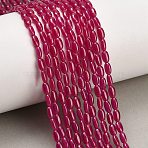 Lab Grown Red Corundum Beads Strands, Oval, 5x3x2mm, Hole: 0.5mm, about 74pcs/strand, 14.69''(37.3cm)(GG-CBAC488-02A)