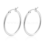 Non-Tarnish 304 Stainless Steel Hoop Earrings, Rings, Stainless Steel Color, 15x2mm(PW-WG89744-11)