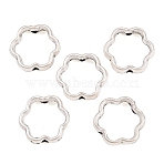 Tibetan Style Alloy Bead Frame, Flower, Antique Silver, 12.5x13.5x3~3.5mm, Hole: 1.6mm, Inner Size: 10.5x10.5mm(FIND-E054-09AS)