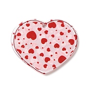 Valentine's Day Printed Transparent Acrylic Pendants, Heart, Pink, 31.5x37.5x2.5mm, Hole: 2mm(OACR-S045-04D)