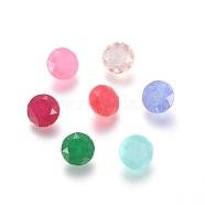 K9 Glass Rhinestone Cabochons, Pointed Back, Faceted, Flat Round, Mixed Color, 6x4mm(RGLA-L008-B-M)