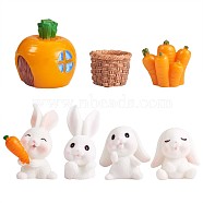 Resin Standing Rabbit Statue Bunny Sculpture Carrot Bonsai Figurine for Lawn Garden Table Home Decoration ( Mixed Color ), Mixed Color, 25x40mm(JX086A)