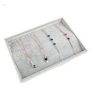 Velvet Necklace Display Tray, Jewelry Organizer Holder for Necklace Storage, Rectangle, Gainsboro, 240x350x30mm(PW-WG34642-02)