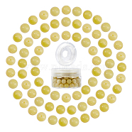 SUNNYCLUE DIY Stretch Bracelets Making Kits, include Natural Lemon Jade Round Beads, Elastic Crystal Thread, Beads: 10~10.5mm, Hole: 1~1.2mm, 100pcs(DIY-SC0012-74F)