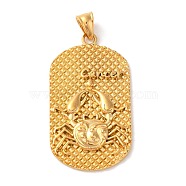316L Surgical Stainless Steel Big Pendants, Real 18K Gold Plated, Oval with Constellations Charm, Cancer, 53x29x4mm, Hole: 8x5mm(STAS-B059-01G-06)