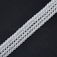2 Strands Transparent Glass Beads Strands, for Beading Jewelry Making, Frosted, Round, White, 8mm, Hole: 1~1.6mm, about 99pcs/strand, 31.4 inch(GLAA-DC0001-41)