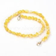 Acrylic Beads Bag Strap, with Alloy Clasps, for Bag Replacement Accessories, Yellow, 60x1~1.3cm(GN-TAC0003-01C)