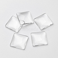 Transparent Glass Square Cabochons, Clear, 20x20x5~6mm(GGLA-S022-20mm)