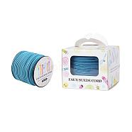 Faux Suede Cord, Faux Suede Lace, Paper Box Packing, Dodger Blue, 3.0x1.4mm, about 98.43yards/roll(90m/roll)(LW-JP0001-3.0mm-1080)