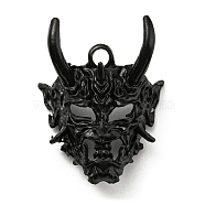 Alloy Pendants, Mask Devil Head, Electrophoresis Black, 37x29x10mm, Hole: 3.5mm(PALLOY-D020-18EB)