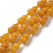 Natural White Jade Beads Strands, Dyed, Gourd, Gold, 17.5~18.5x9.5~10mm, Hole: 1.2mm, about 23~24pcs/strand, 16.14~16.34 inch(41~41.5cm)(G-C039-B06)